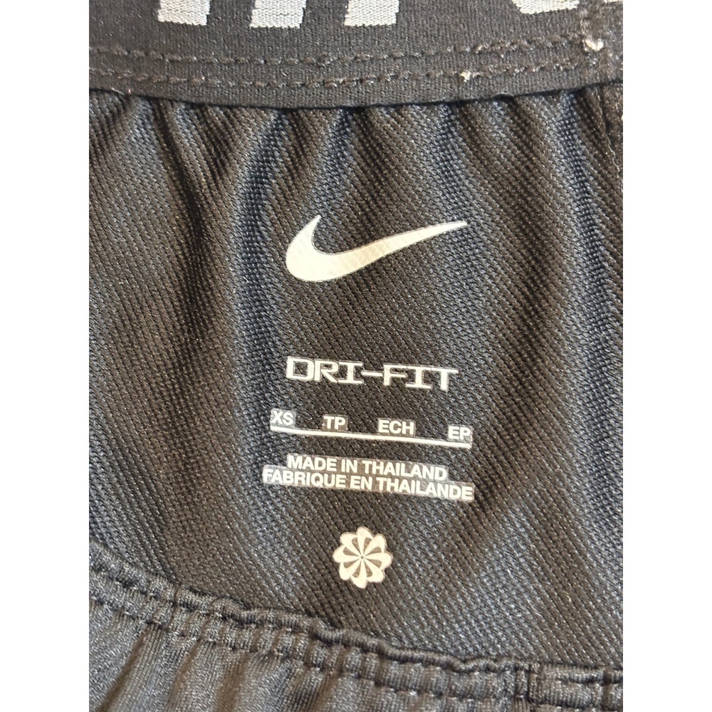 Nike Dri-FIT Womens XS Black Athletic Running Training Shorts Drawstring Swoosh - Picture 3 of 4